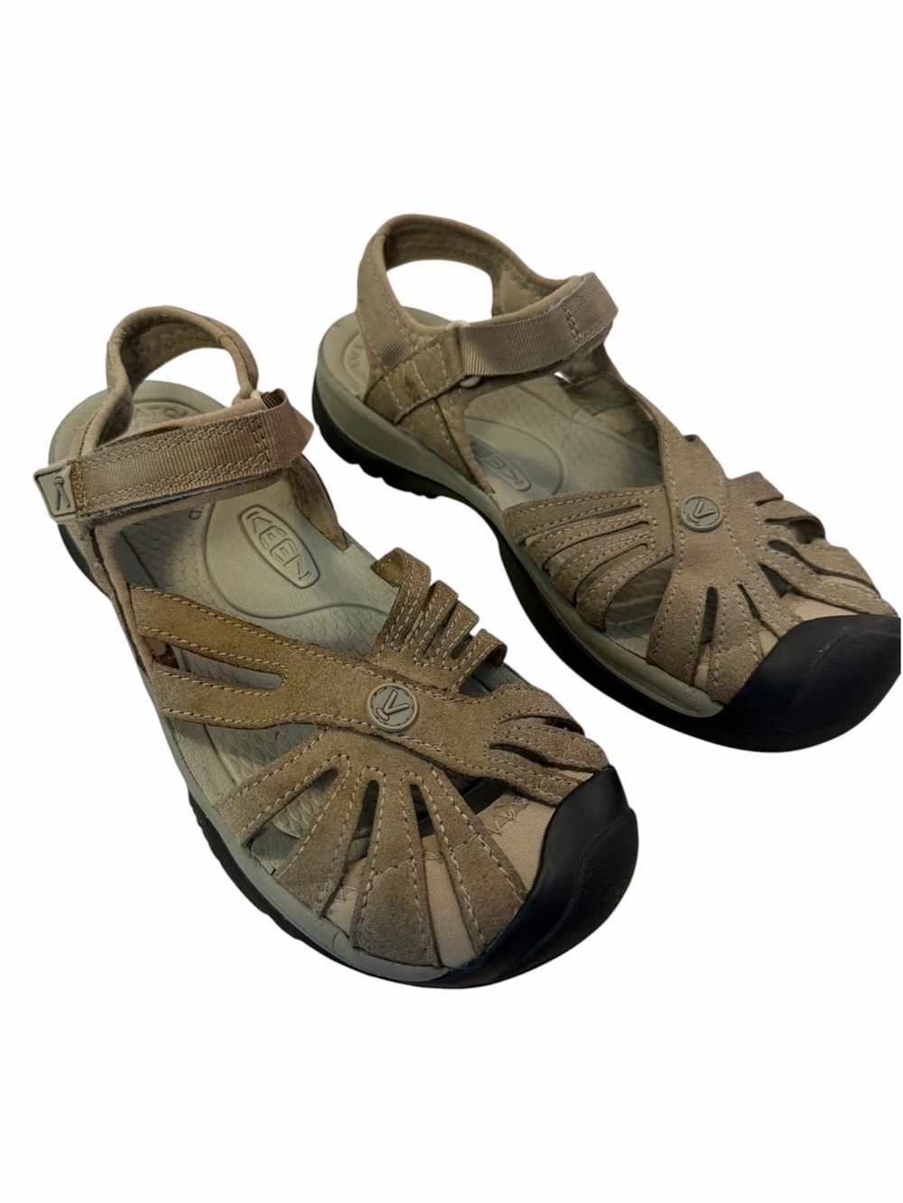 Keen Rose Womens Size 8.5 Beige Sandals Cushioned Footbed Outdoor Hiking Travel